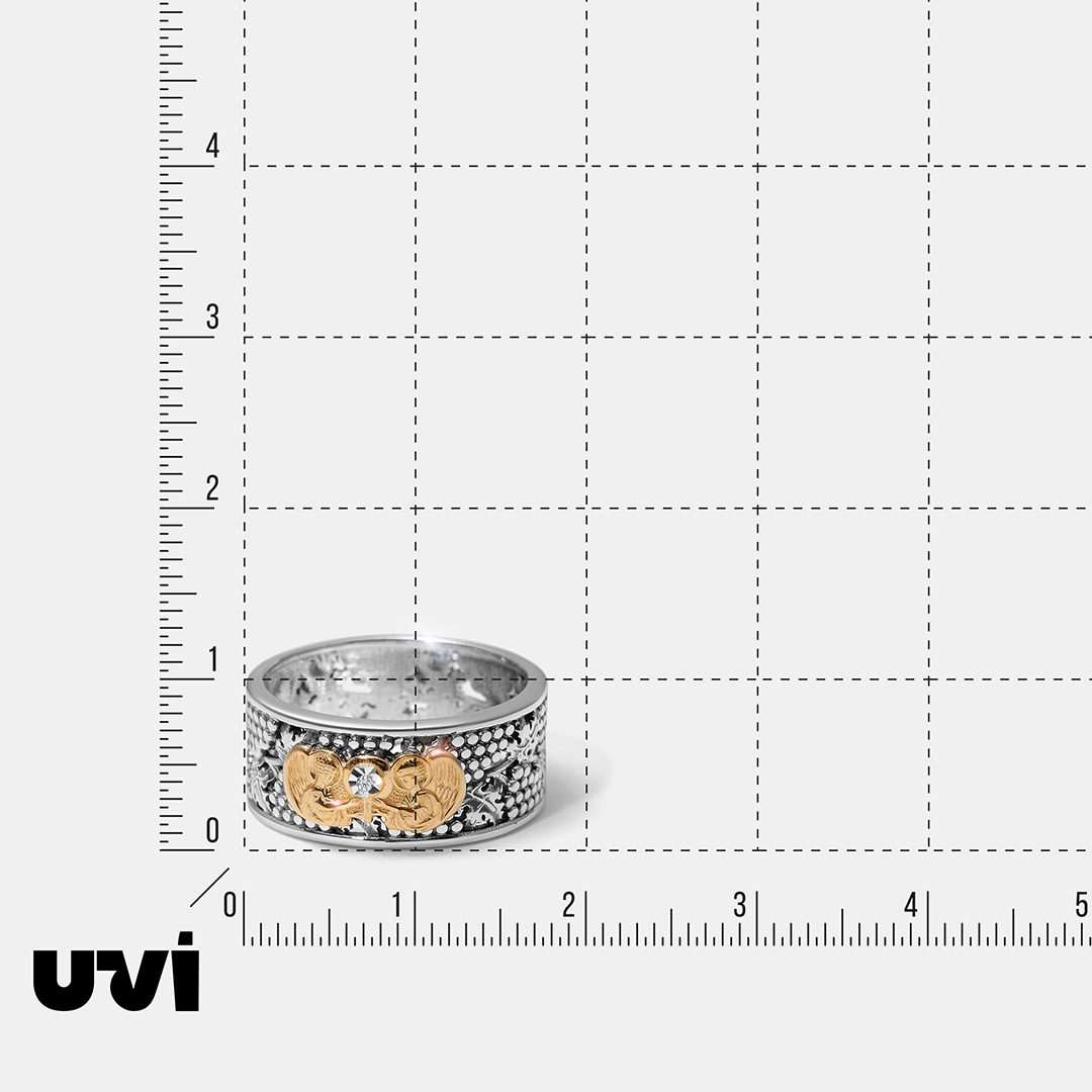 Серебряное кольцо с бриллиантом "Двое едины"