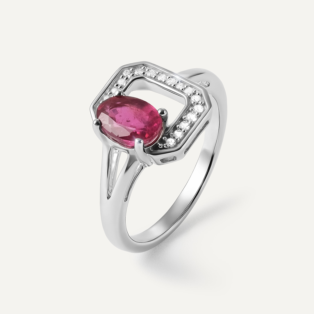 Серебряная подвеска с рубином