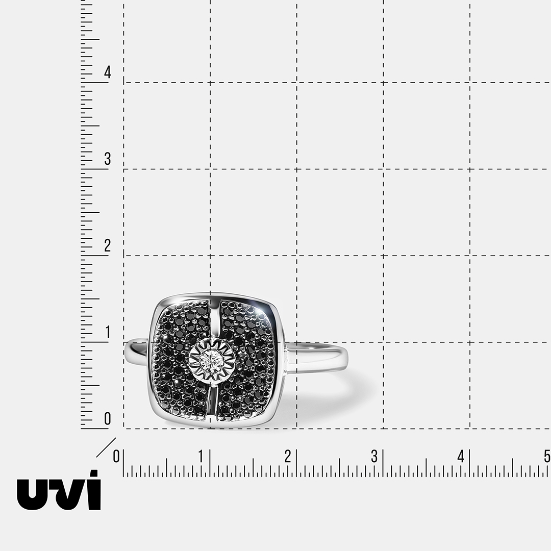 Серебряное кольцо с бриллиантом и шпинелью