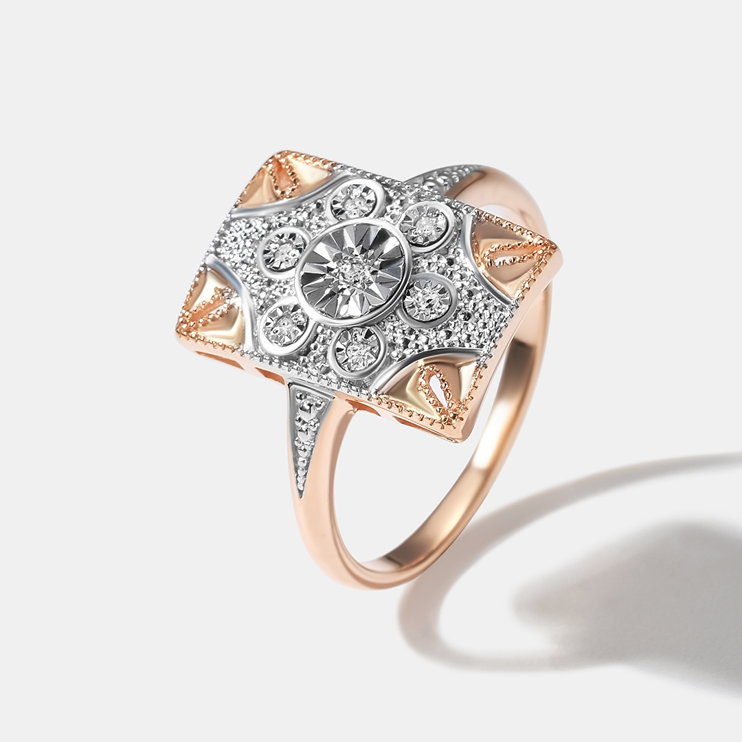 Серебряное кольцо с бриллиантами