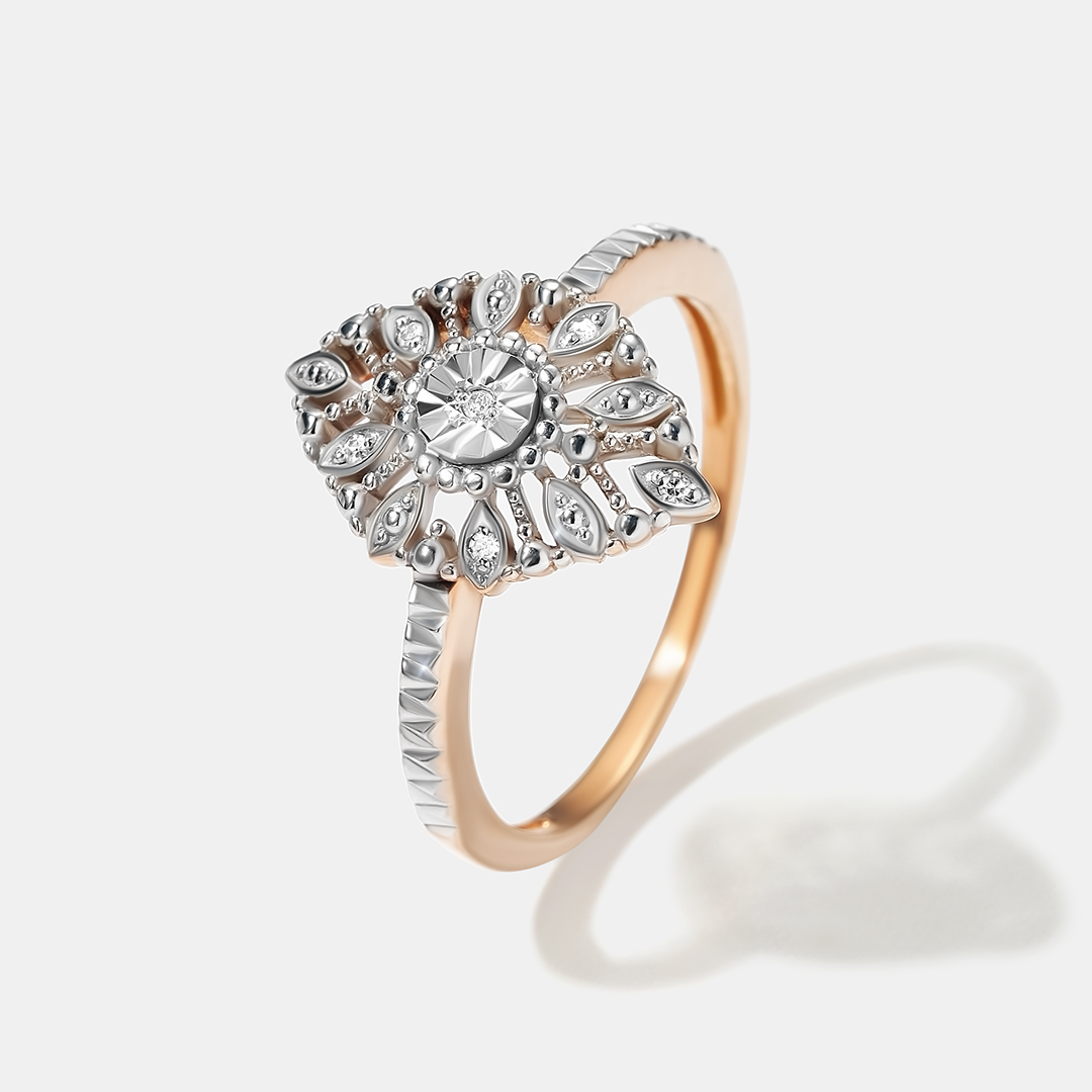 Серебряное кольцо с бриллиантами