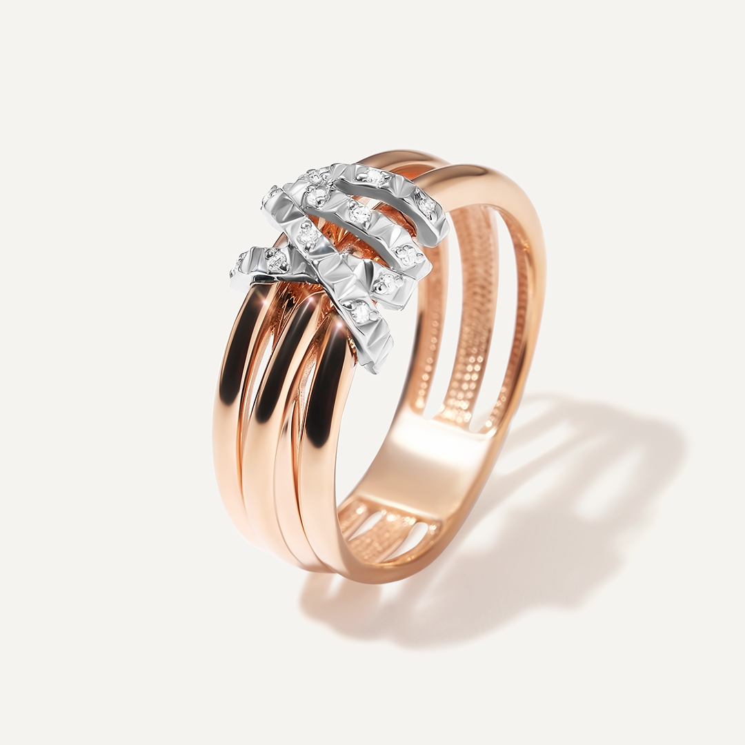 Серебряное кольцо с бриллиантами