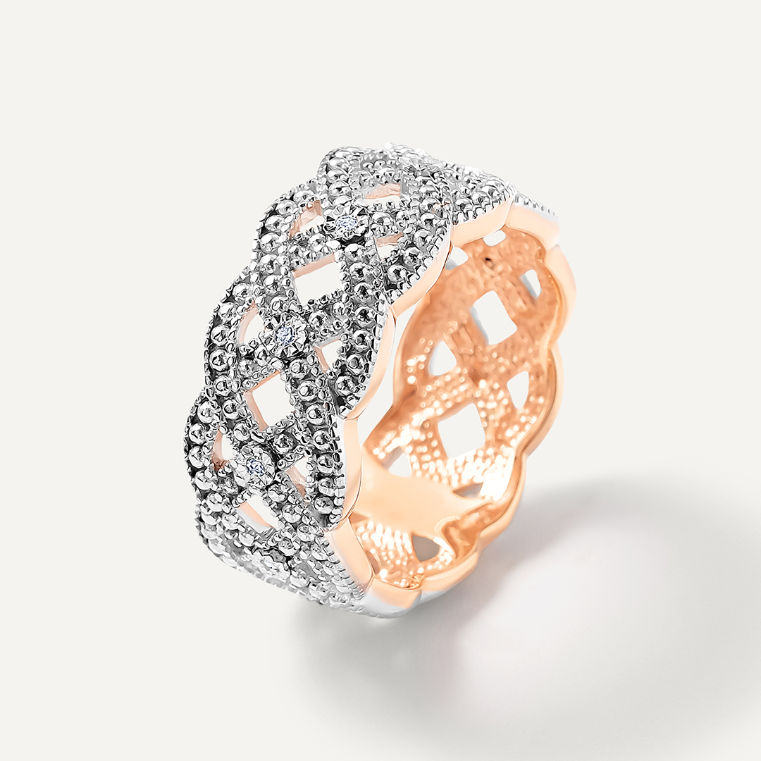 Серебряное кольцо с бриллиантами