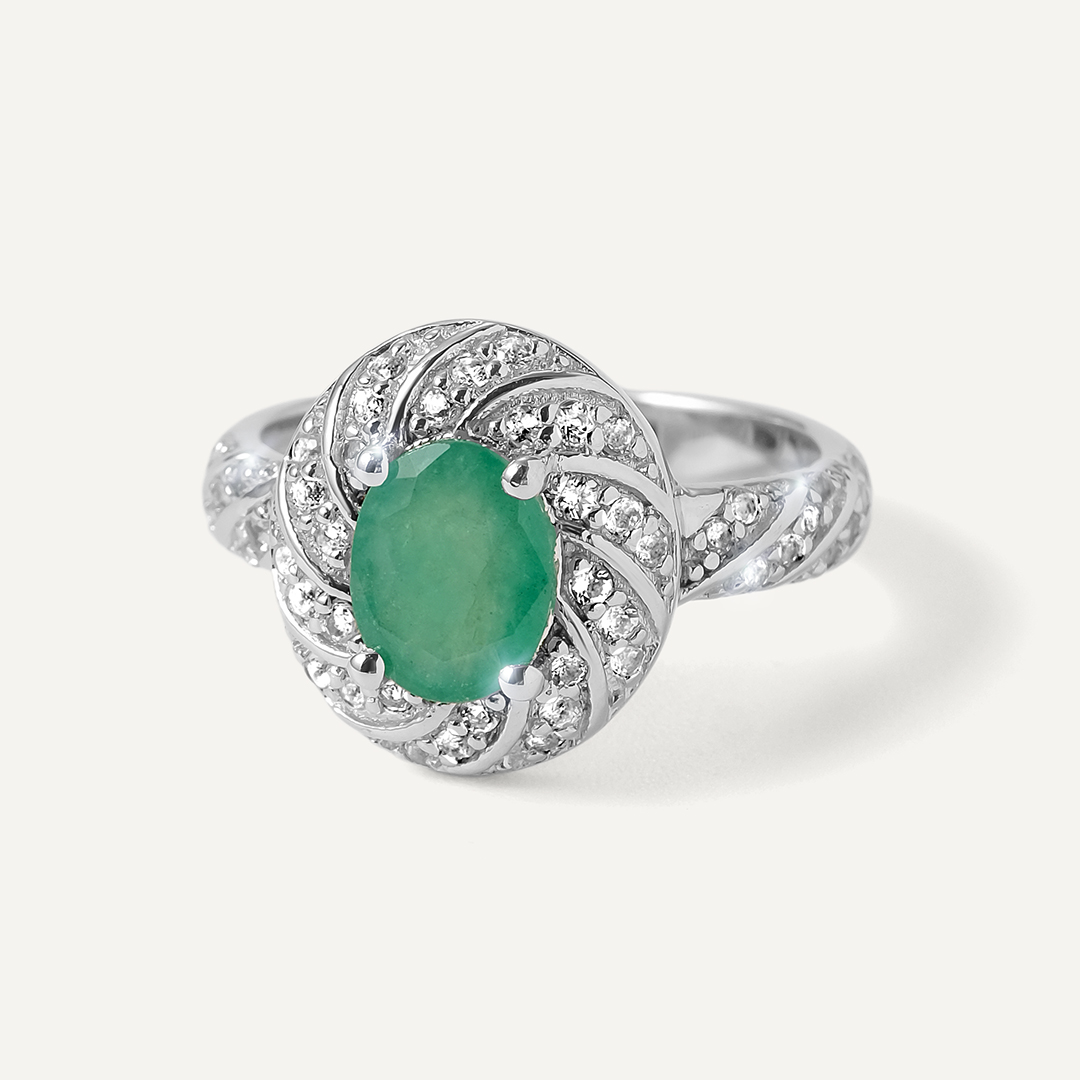 Серебряное кольцо с изумрудом