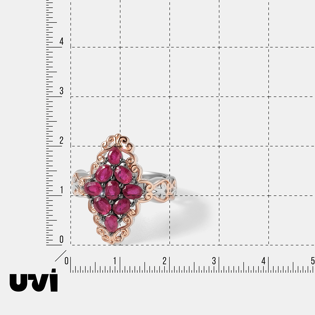 Серебряное кольцо с рубинами
