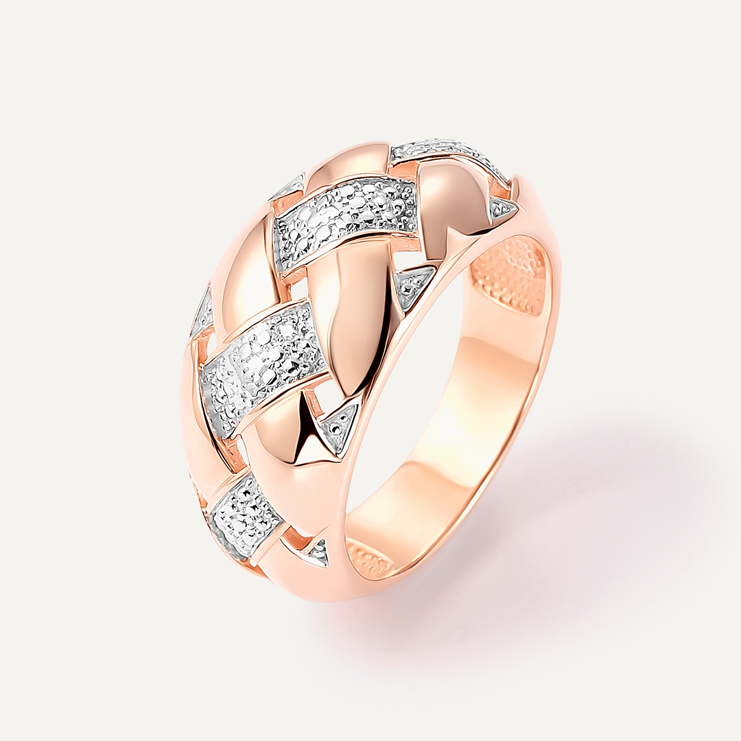 Серебряное кольцо с бриллиантом