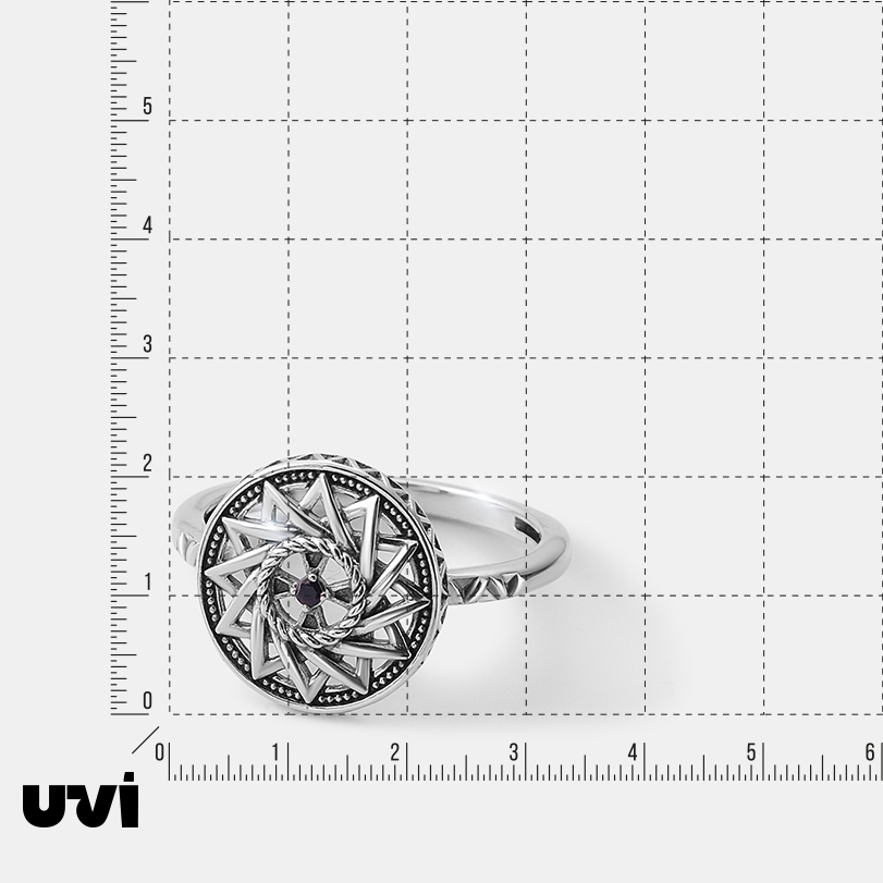 Серебряное кольцо с сапфиром "Эрцгамма"