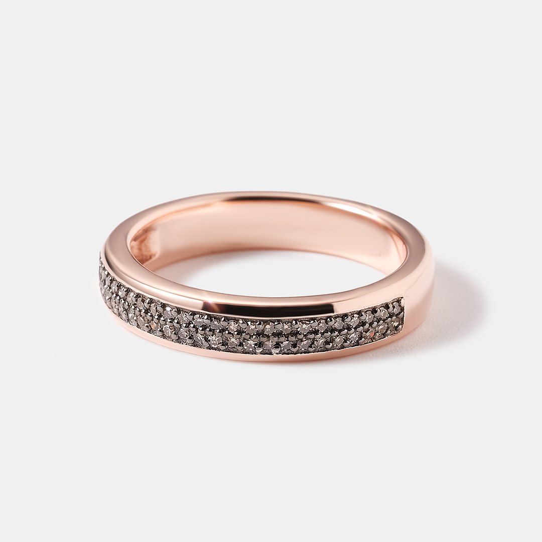 Серебряное кольцо с коньячными бриллиантами