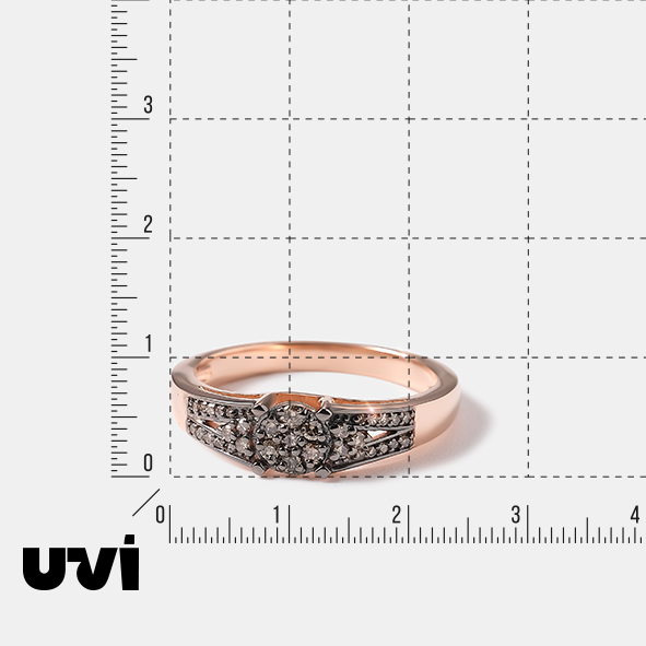 Серебряное кольцо с коньячными бриллиантами