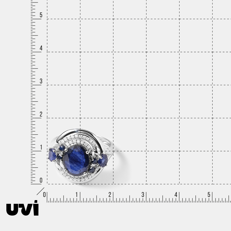 Серебряное кольцо с сапфирами