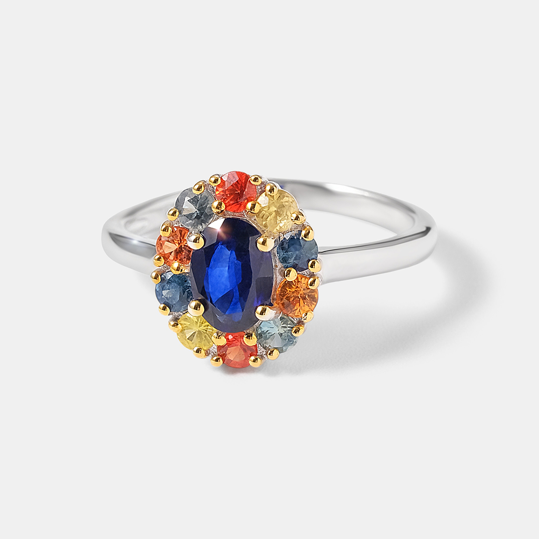 Серебряное кольцо с сапфиром