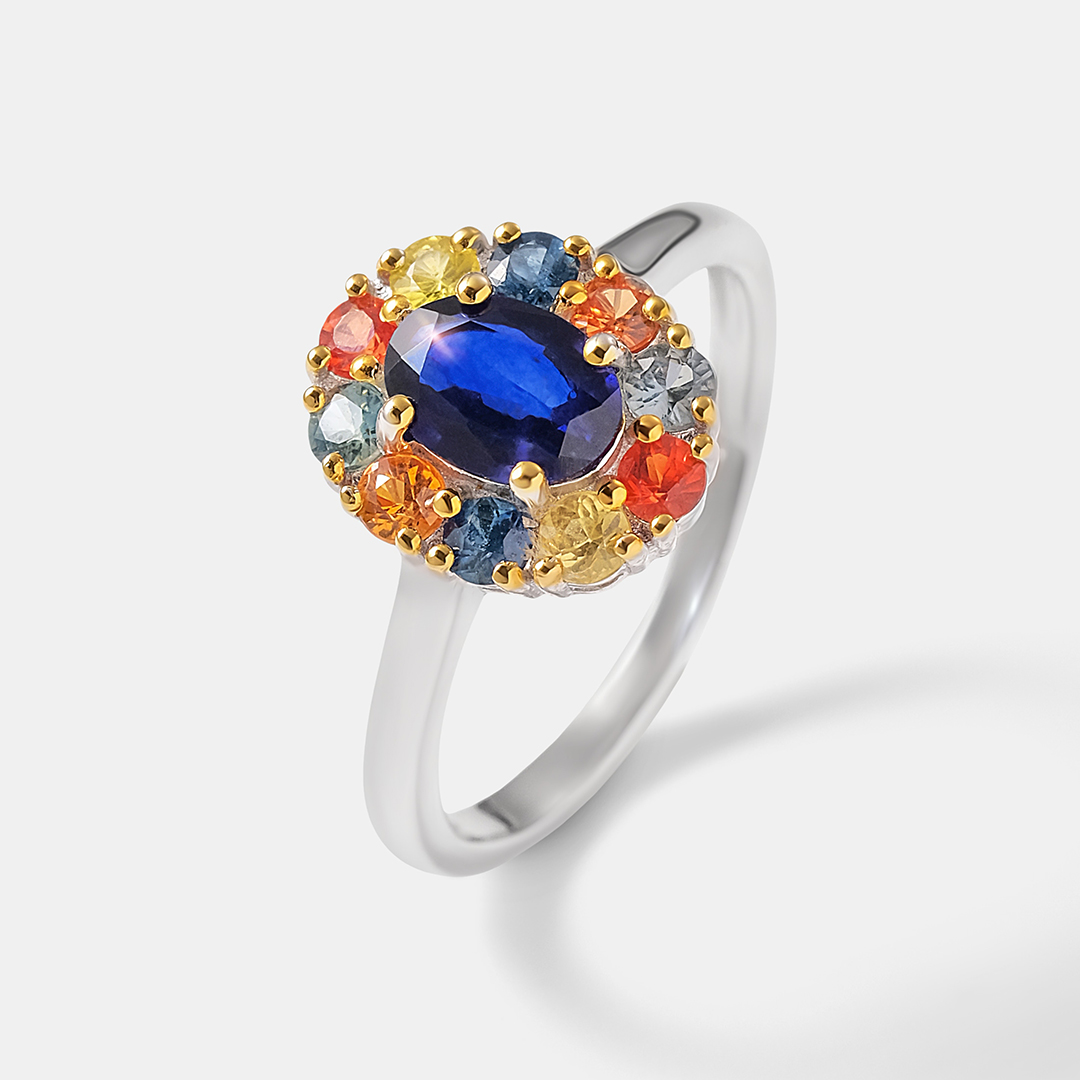 Серебряное кольцо с сапфиром