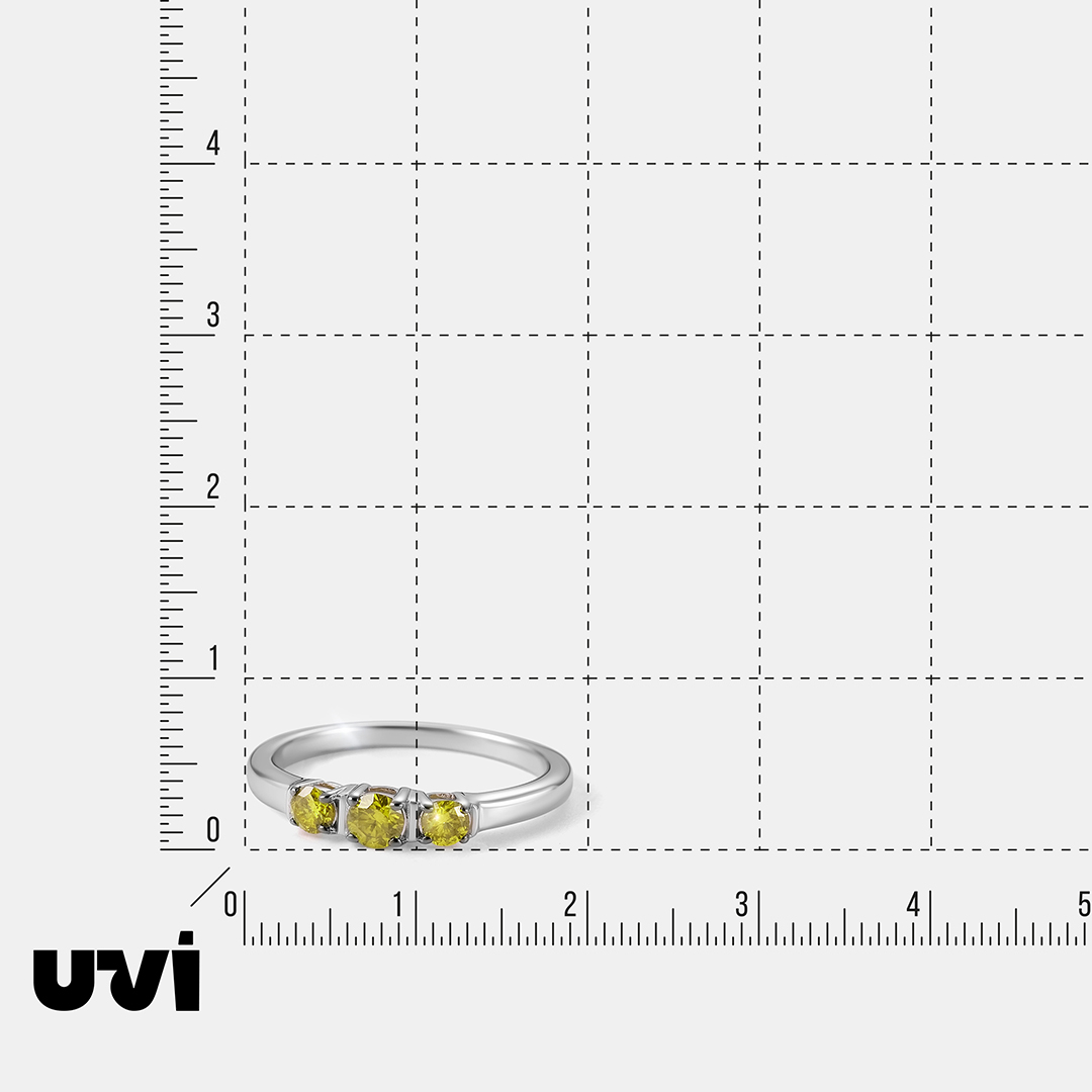 Серебряное кольцо с желтыми бриллиантами