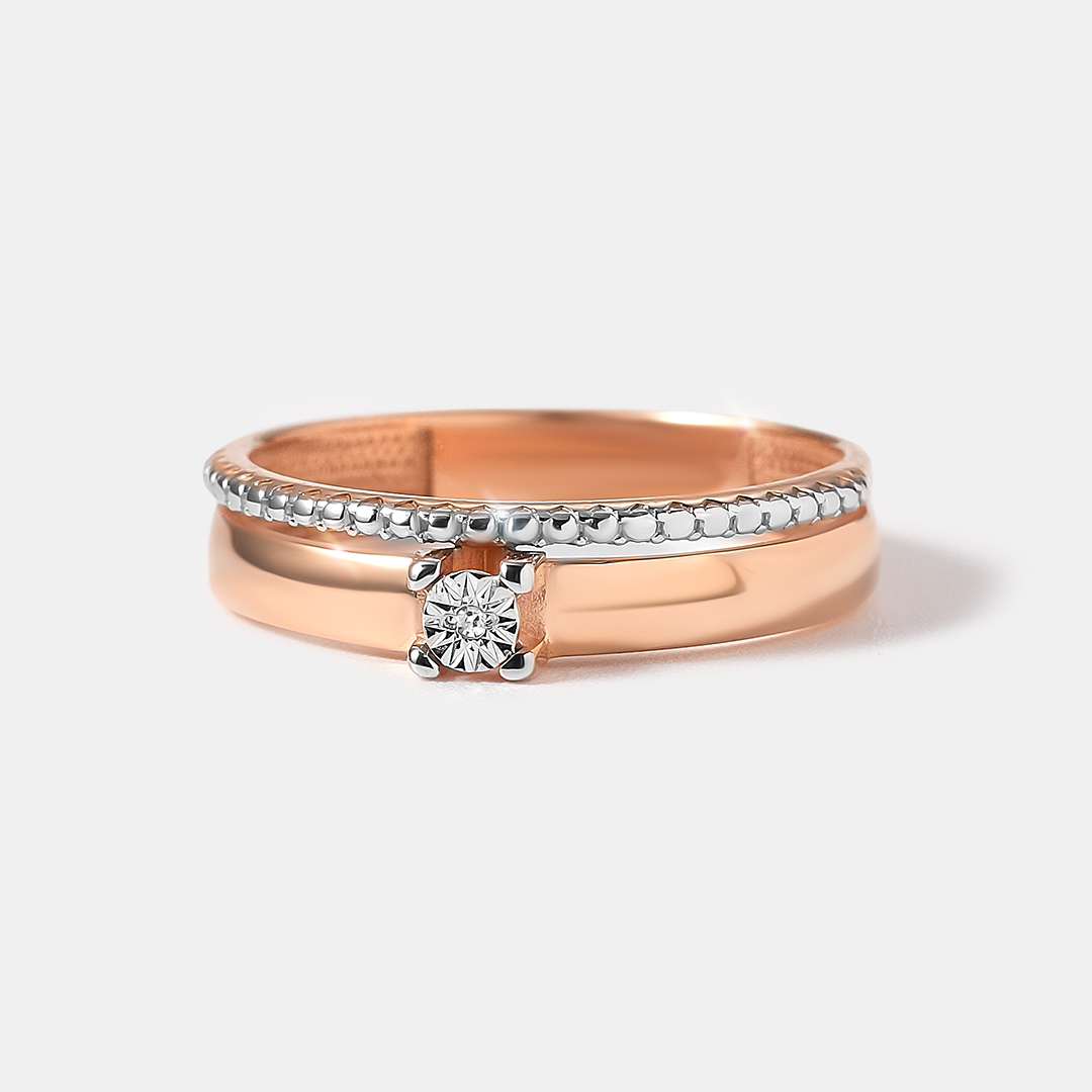 Серебряное кольцо с бриллиантом