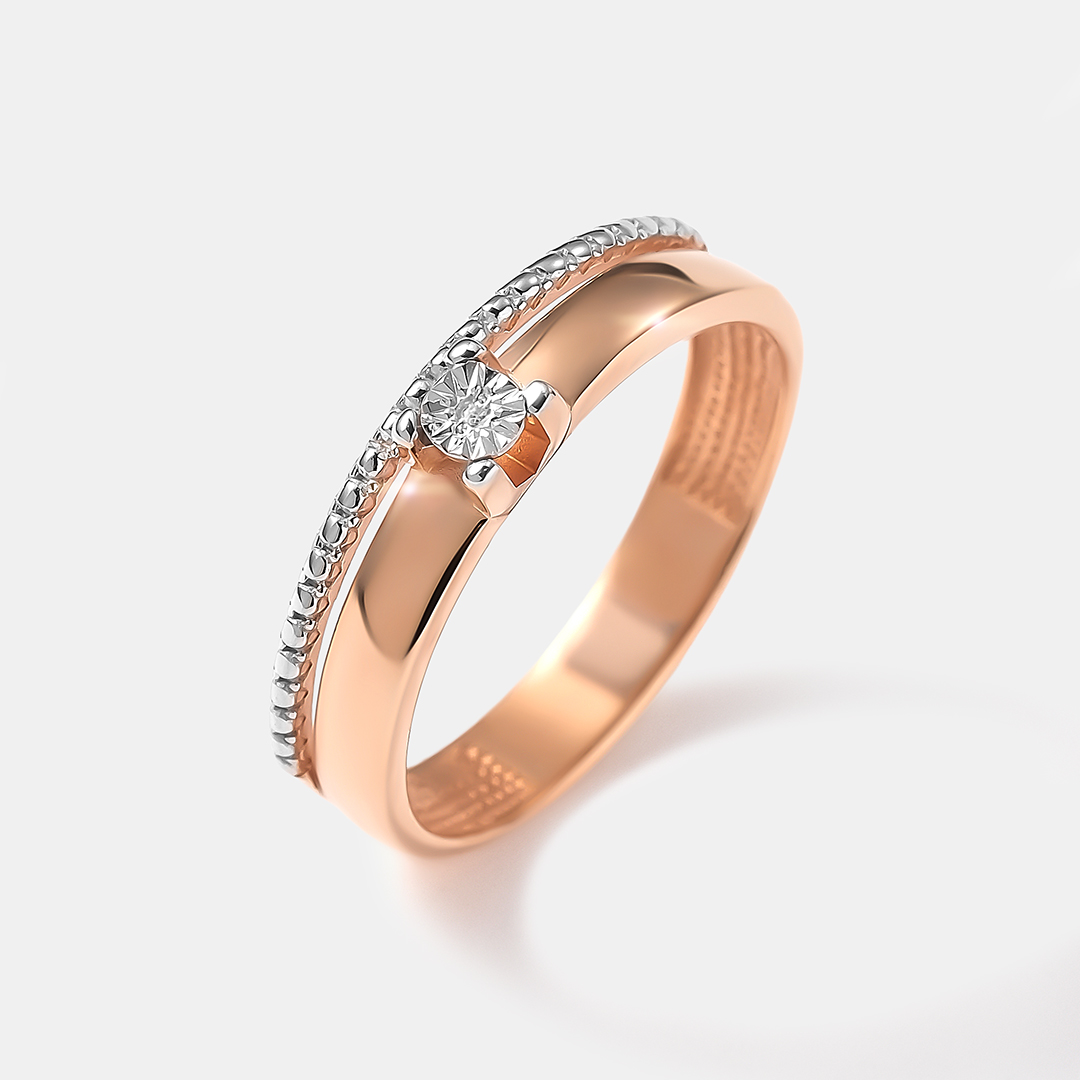 Серебряное кольцо с бриллиантом