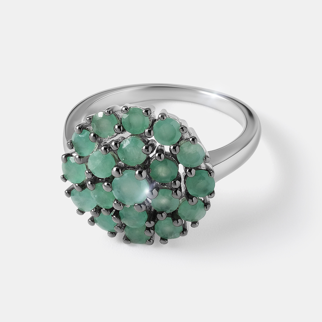 Серебряное кольцо с изумрудами