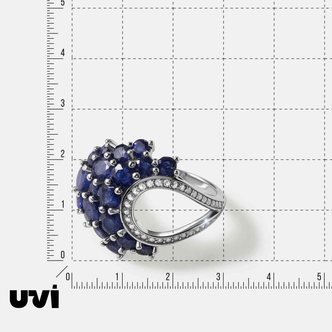 Серебряное кольцо с сапфирами