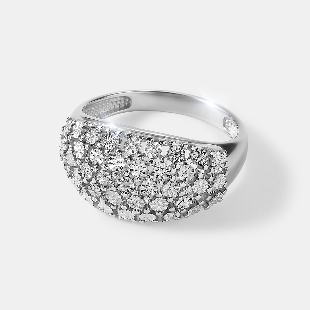 Серебряное кольцо с бриллиантом