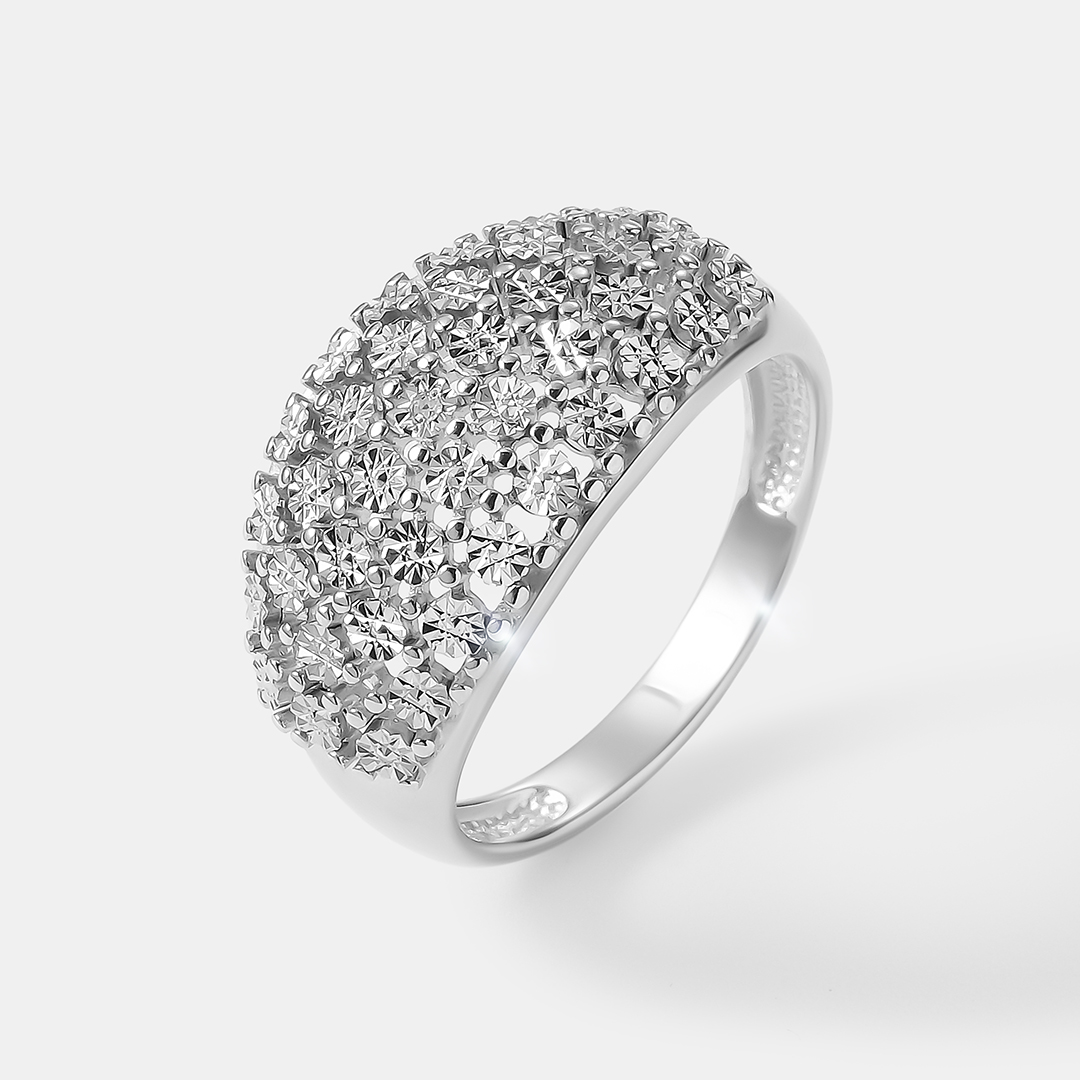Серебряное кольцо с бриллиантом