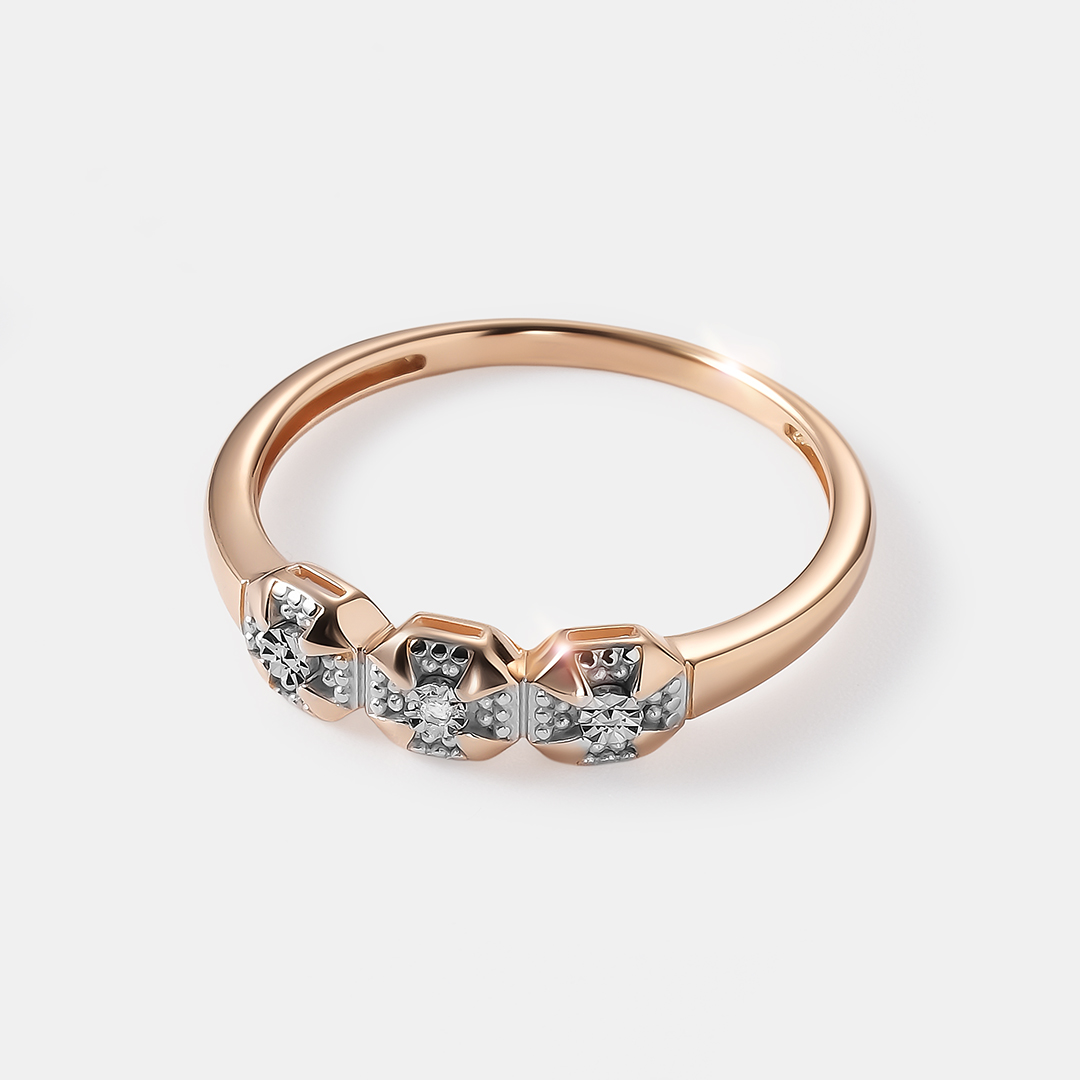 Серебряное кольцо с бриллиантом