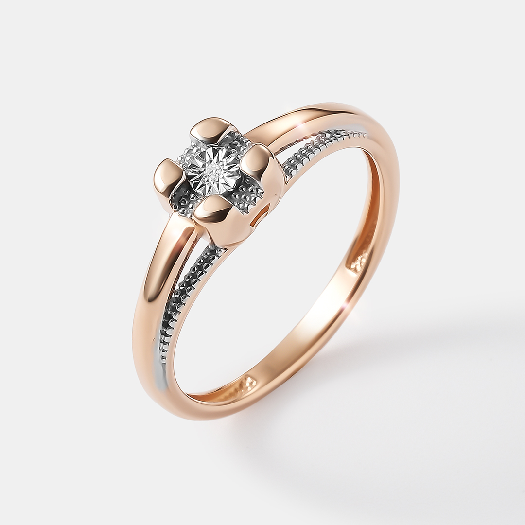 Серебряное кольцо с бриллиантом