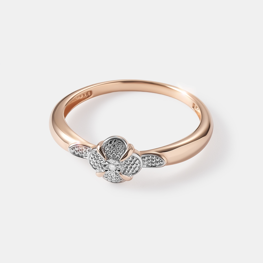 Серебряное кольцо с бриллиантом