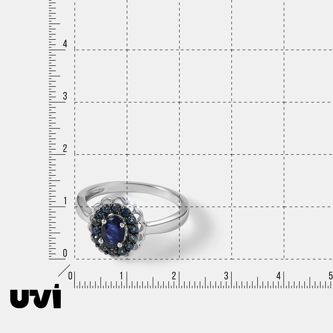 Серебряное кольцо с сапфирами