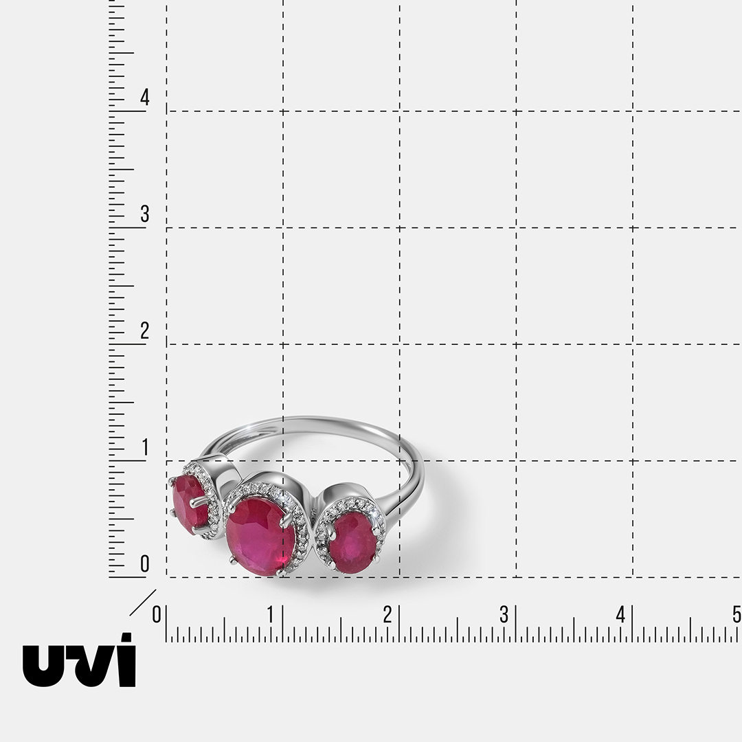 Серебряное кольцо с рубинами
