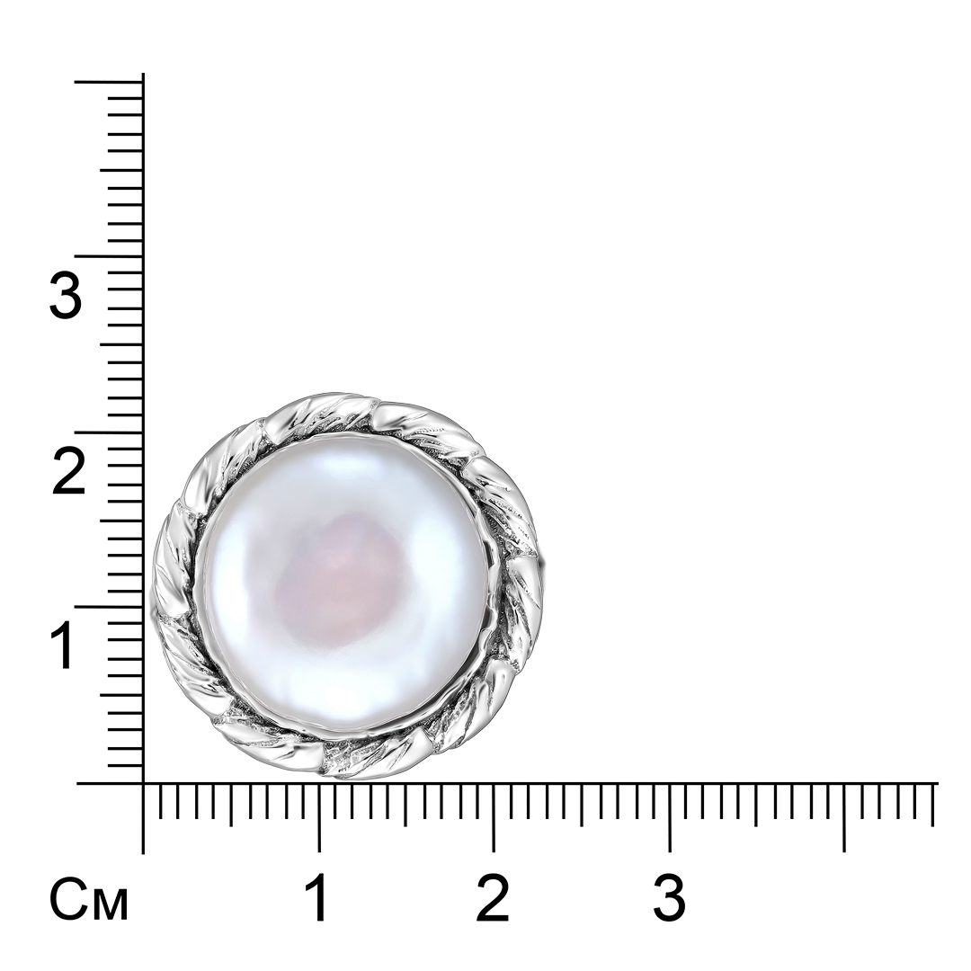 Серебряное кольцо с жемчугом Барокко