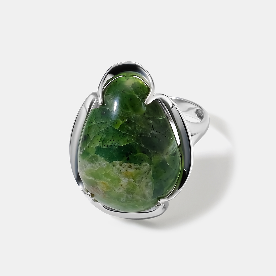 Серебряное кольцо с зеленым опалом