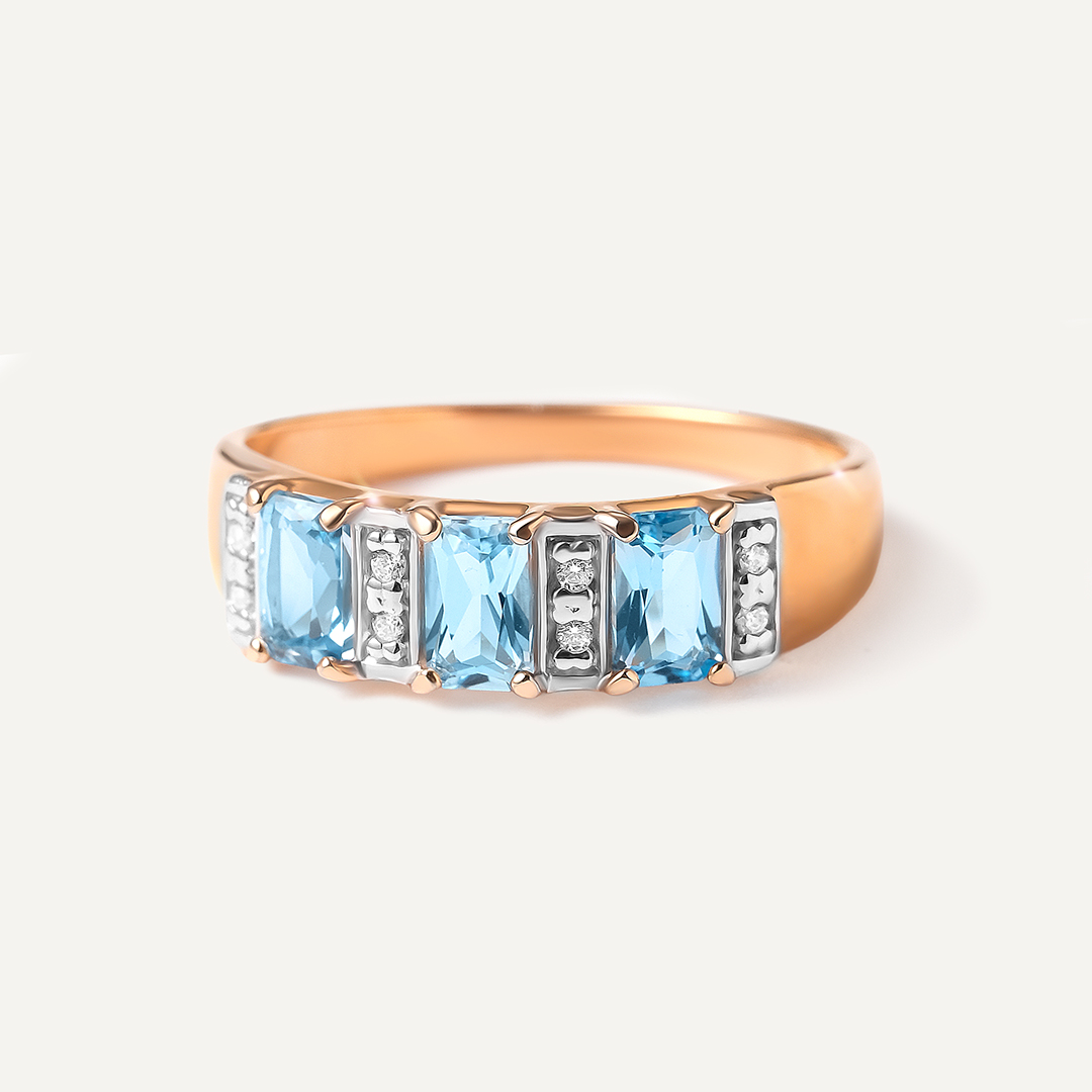 Серебряное кольцо с топазами swiss