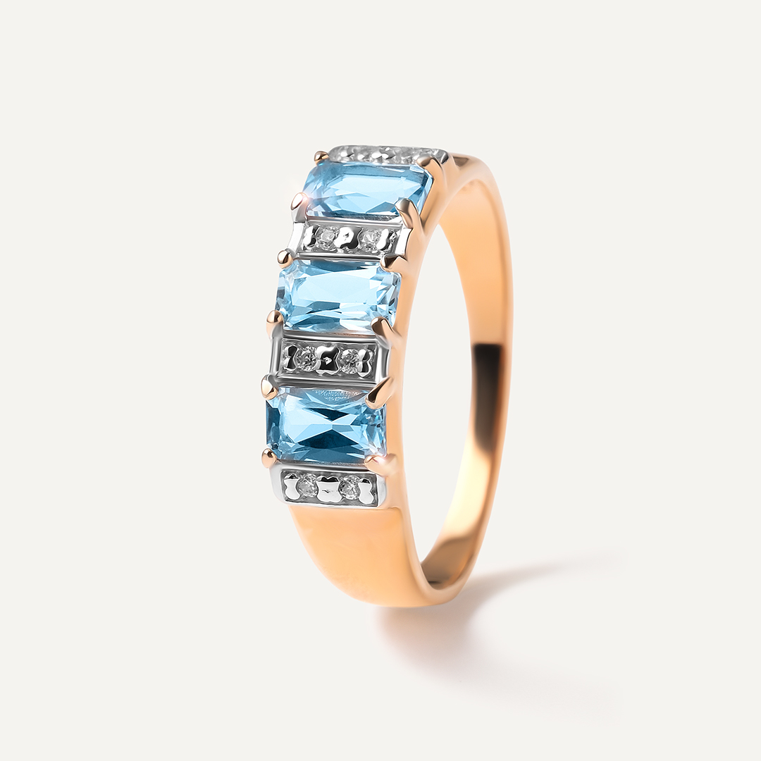 Серебряное кольцо с топазами swiss