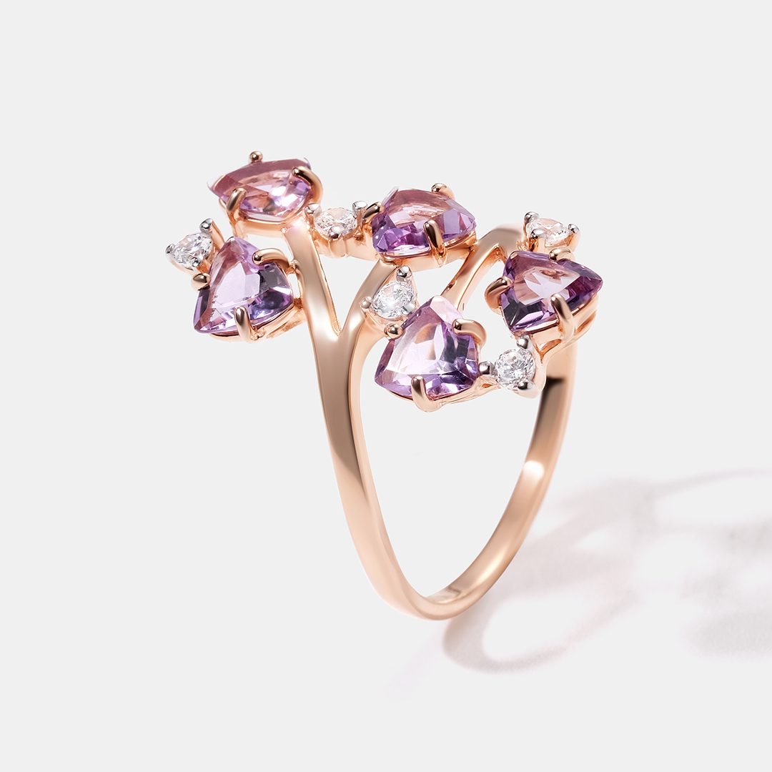 Серебряное кольцо с аметистами