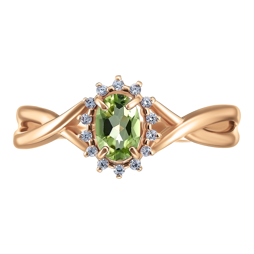 Серебряное кольцо с хризолитом