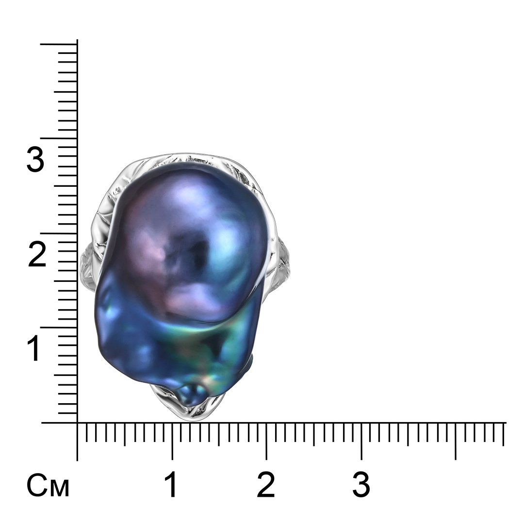 Серебряное кольцо с жемчугом Барокко