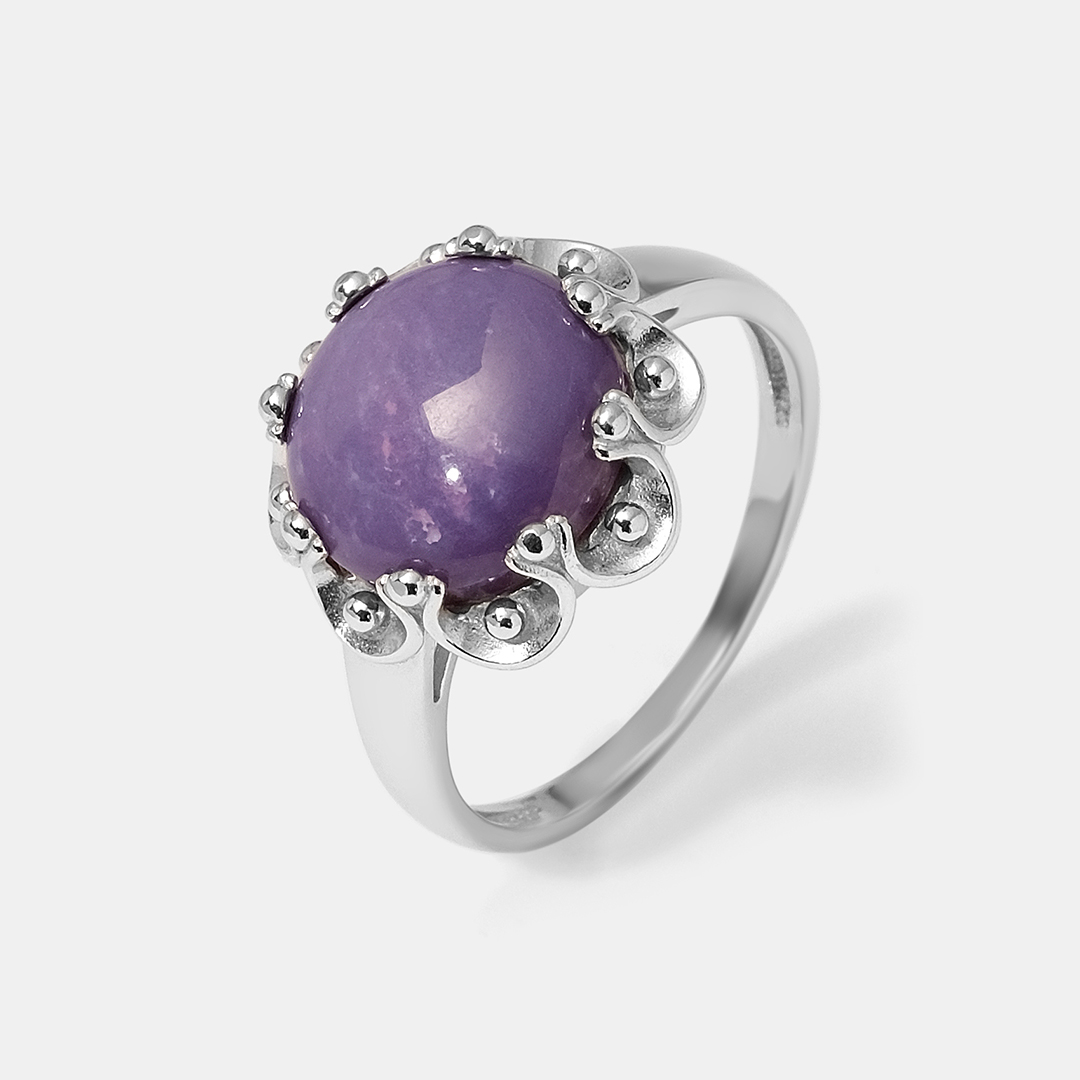Серебряное кольцо с чароитом
