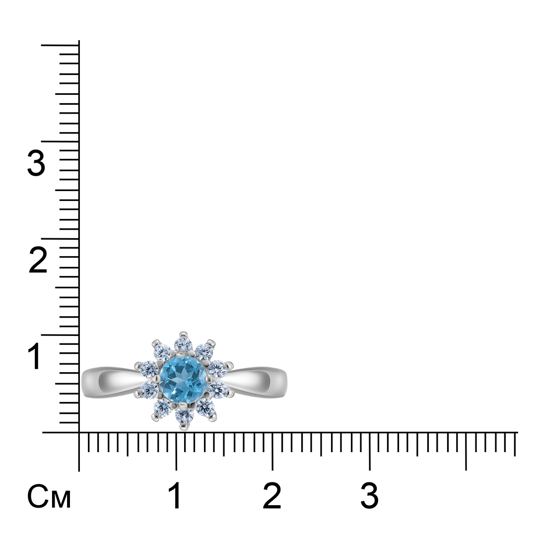 Серебряное кольцо с топазом swiss "Цветок"