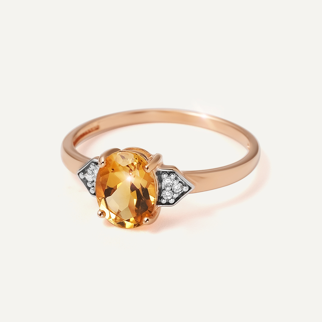 Серебряное кольцо с цитрином