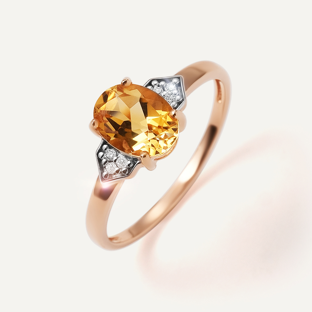 Серебряное кольцо с цитрином