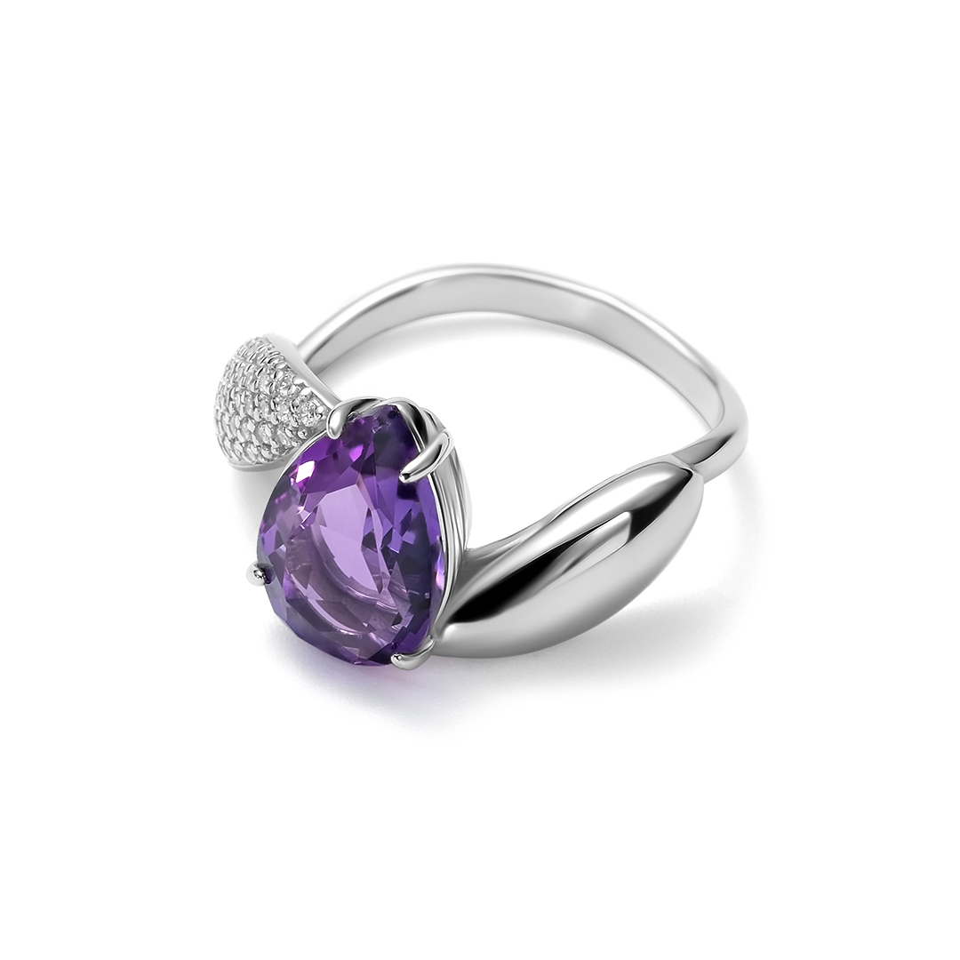 Серебряное кольцо с аметистом