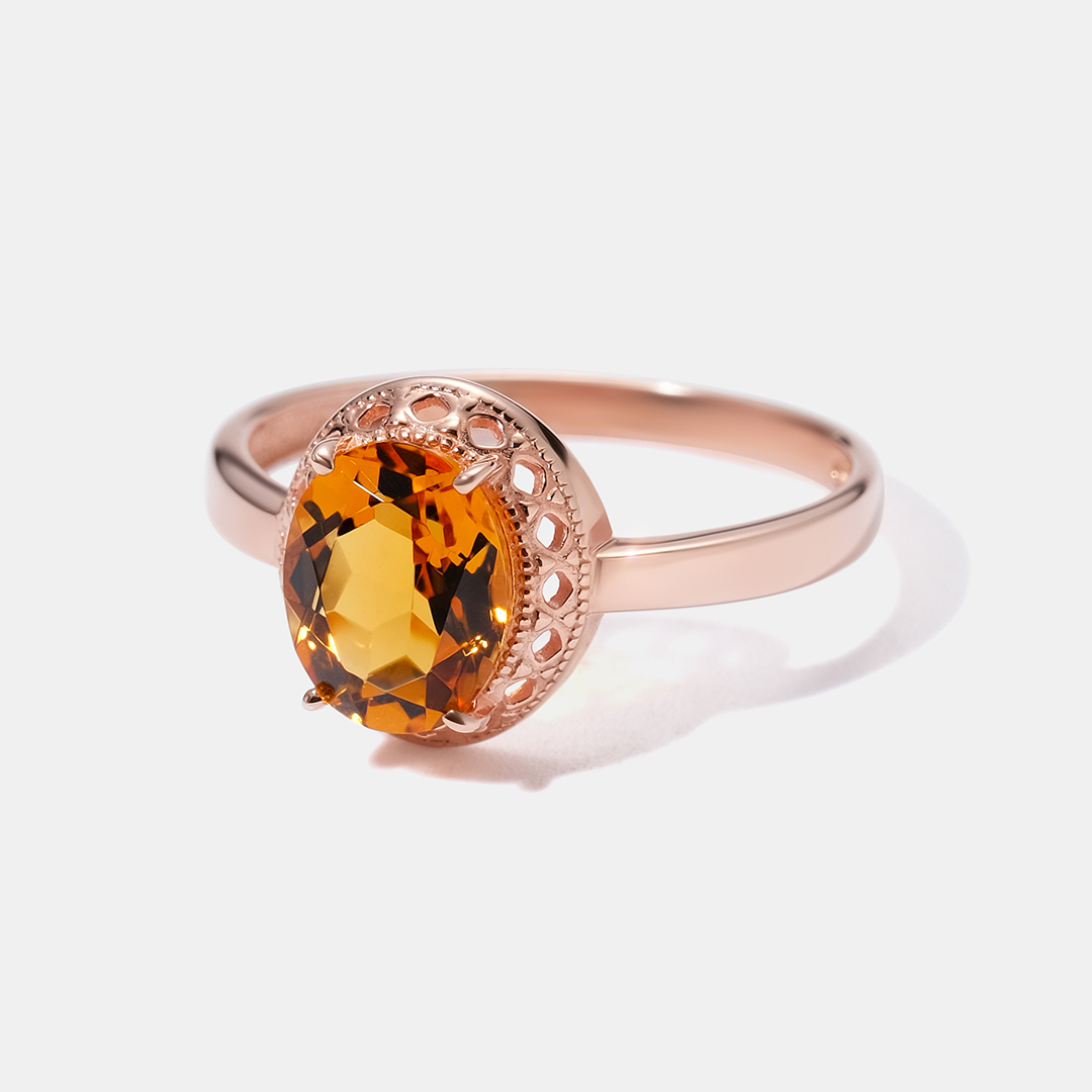 Серебряное кольцо с цитрином