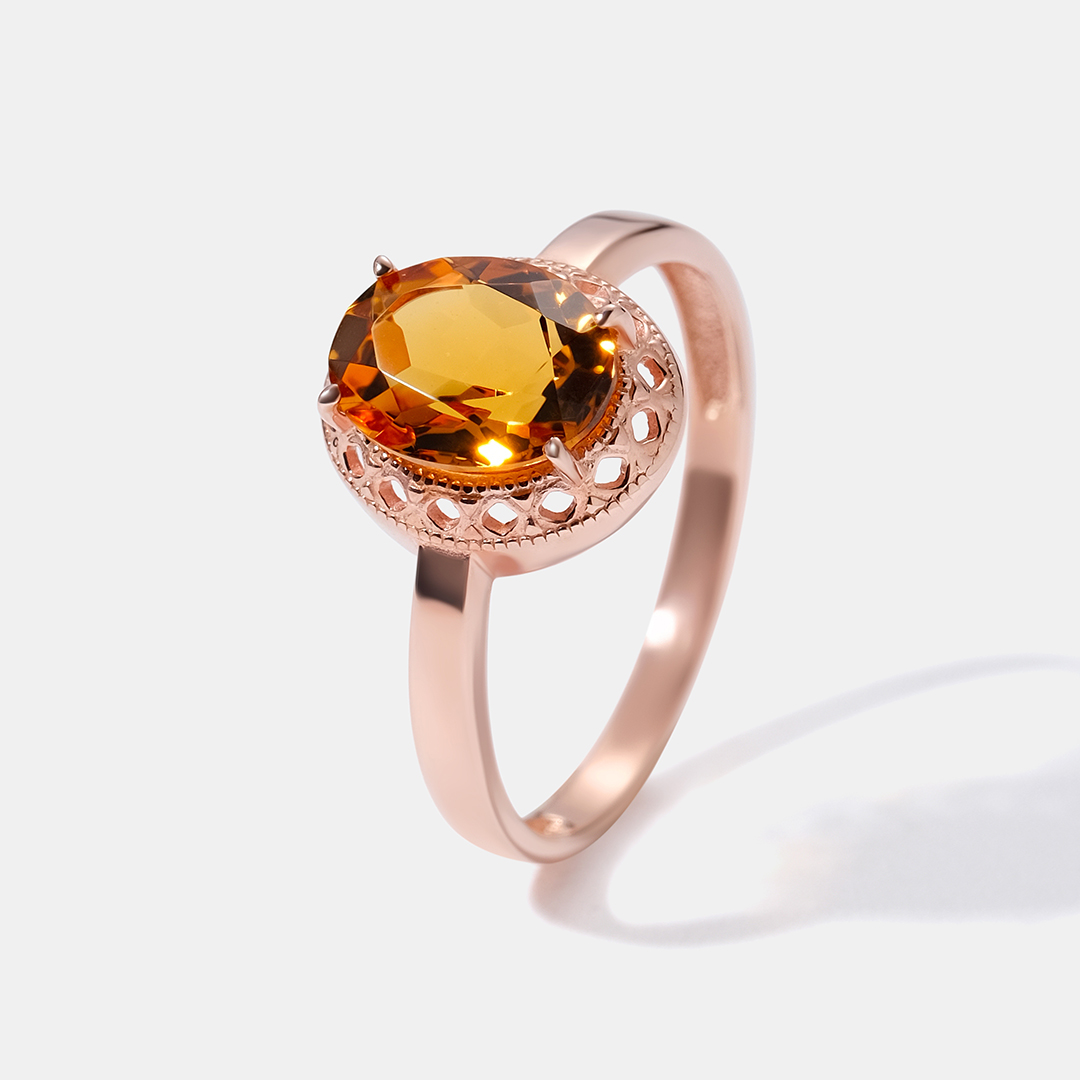 Серебряное кольцо с цитрином