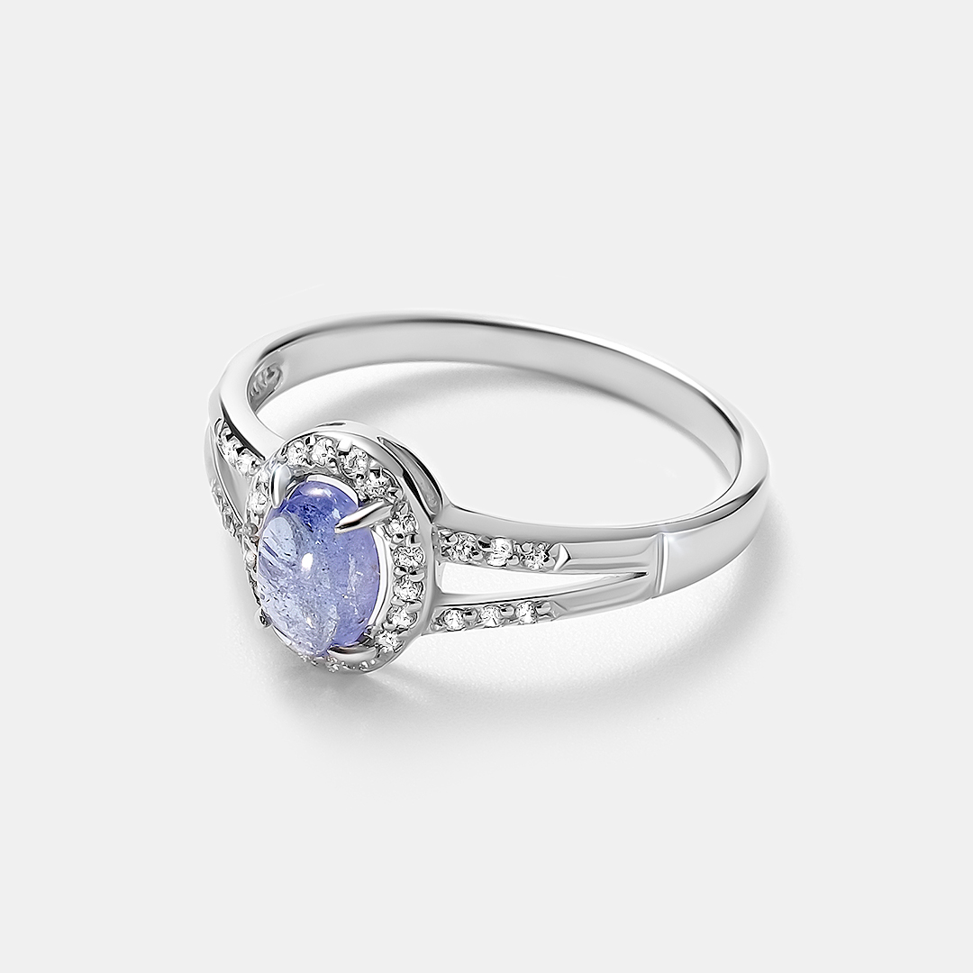 Серебряное кольцо с танзанитом