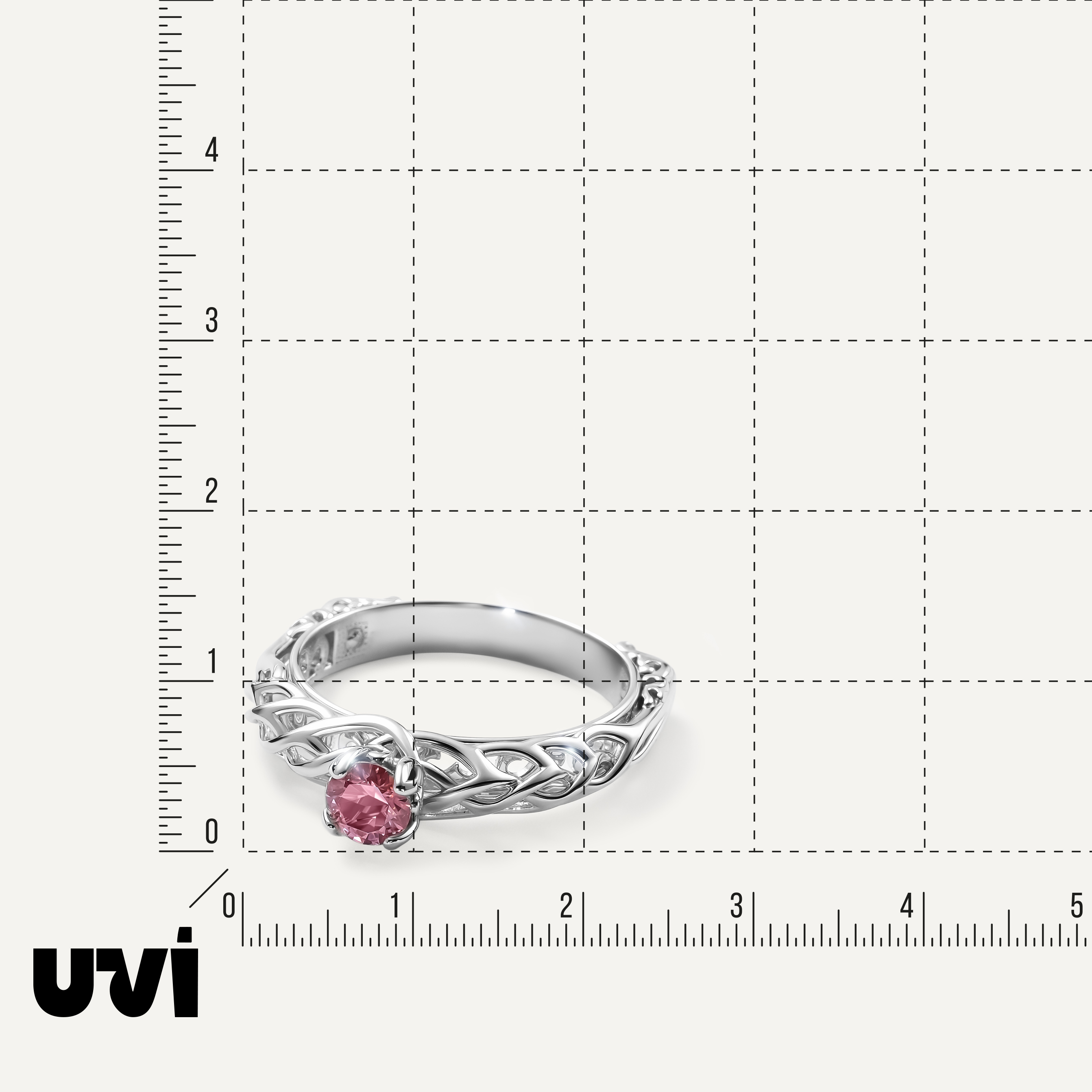 Серебряное кольцо с розовым муассанитом