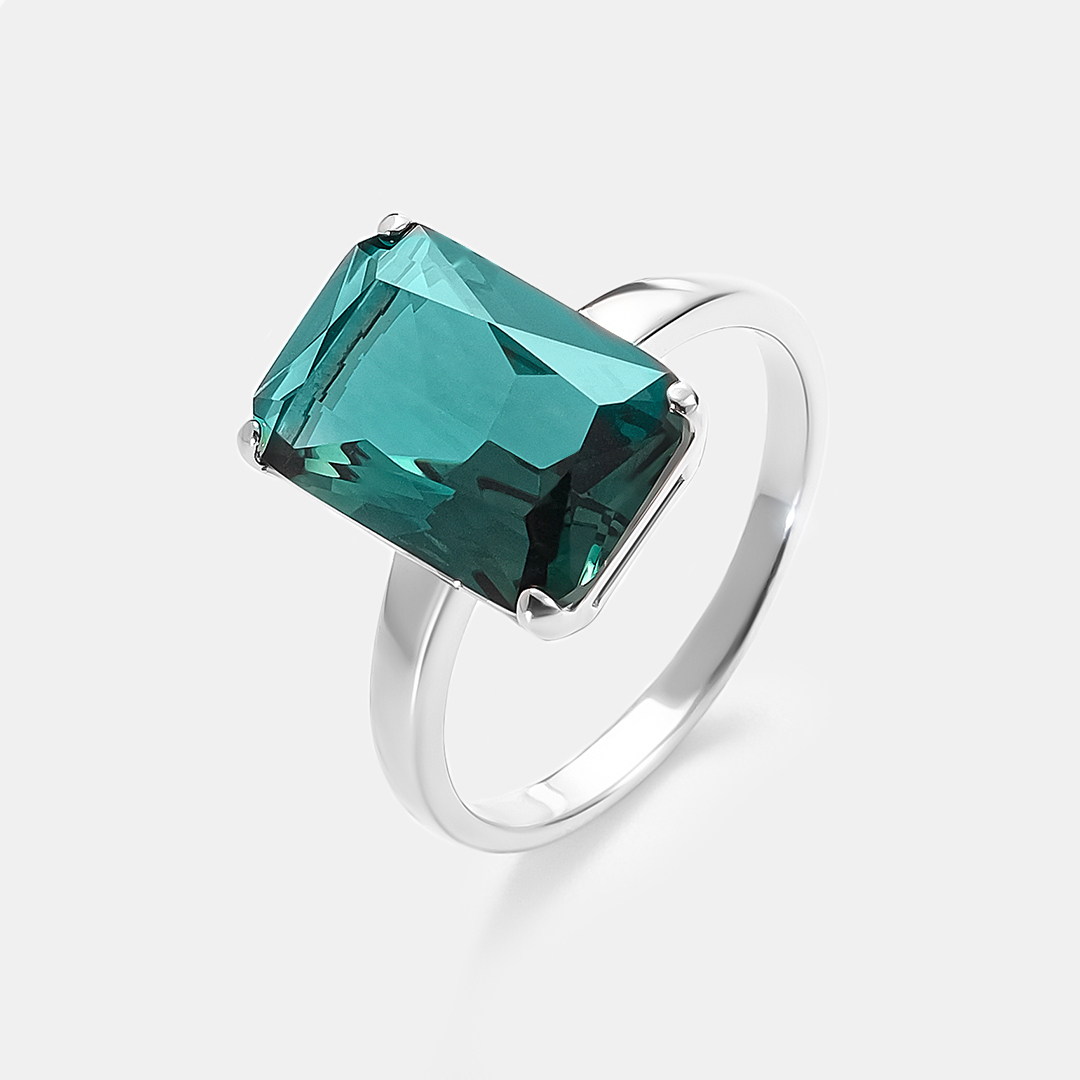 Серебряное кольцо с празиолитом