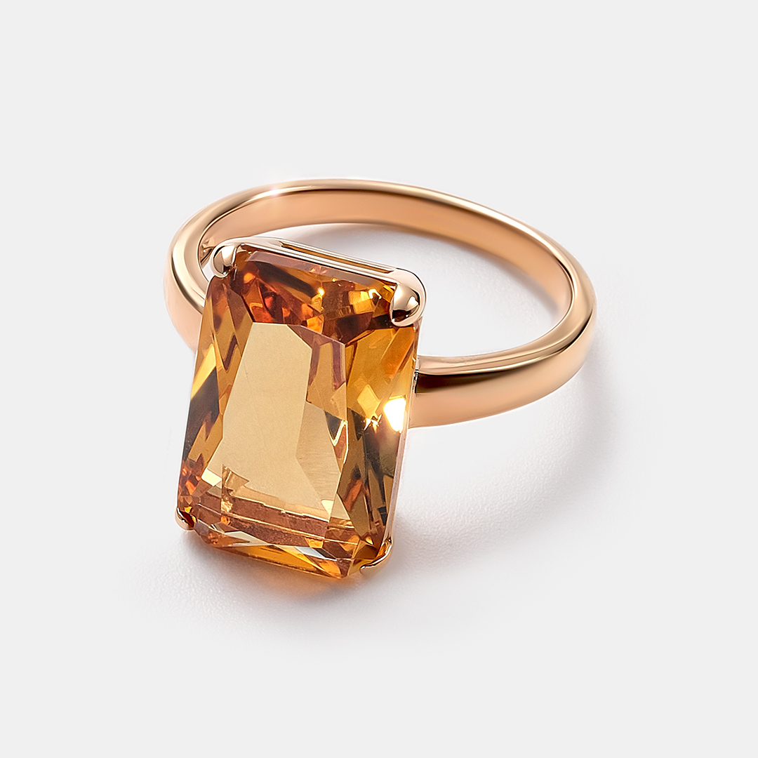 Серебряное кольцо с цитрином