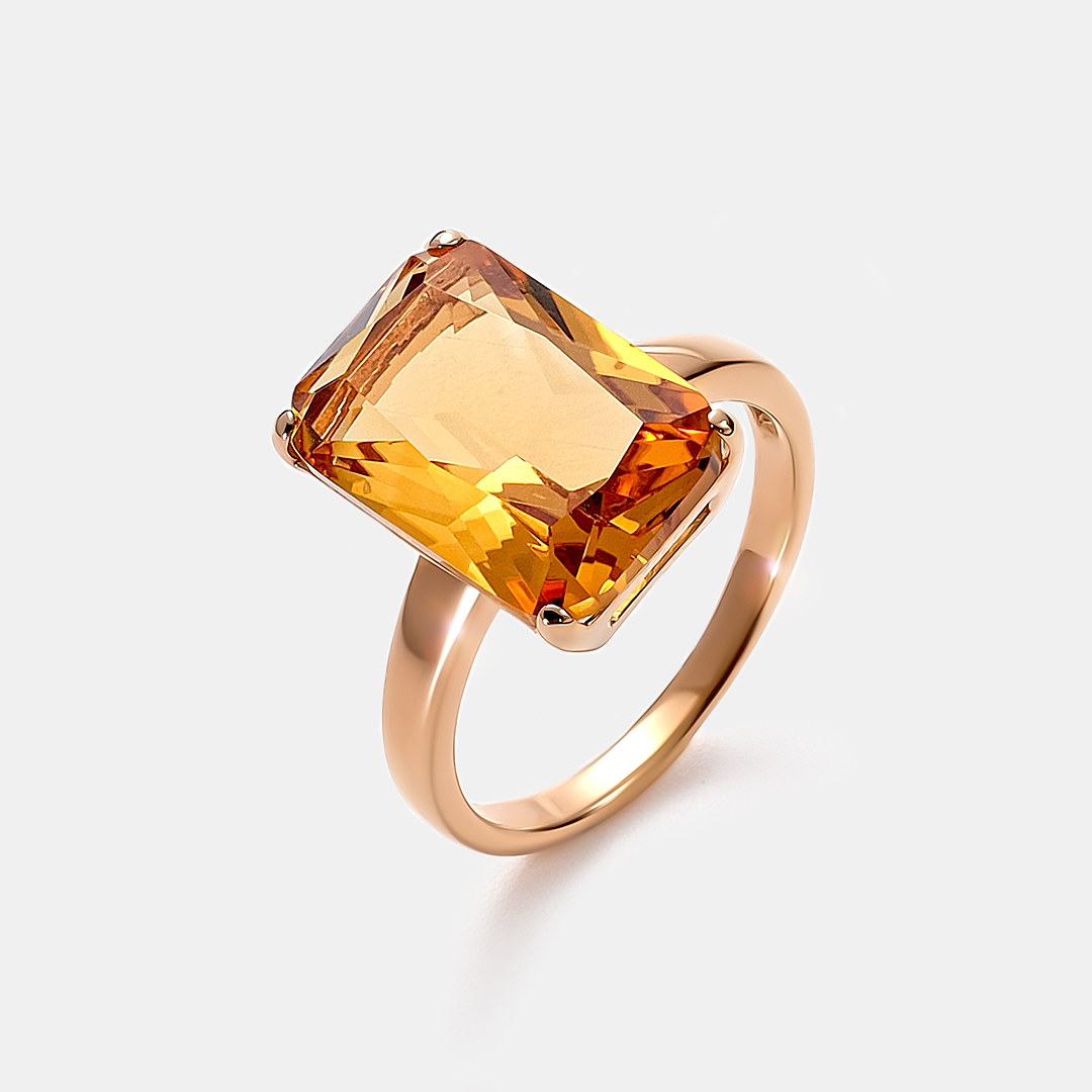 Серебряное кольцо с цитрином