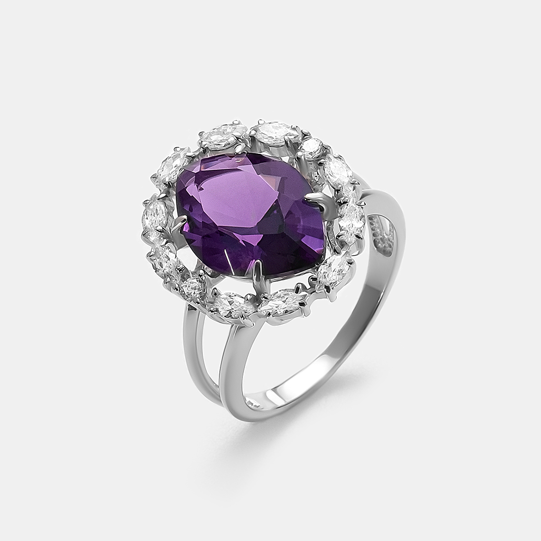 Серебряное кольцо с аметистом