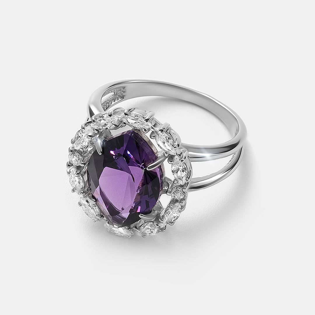 Серебряное кольцо с аметистом