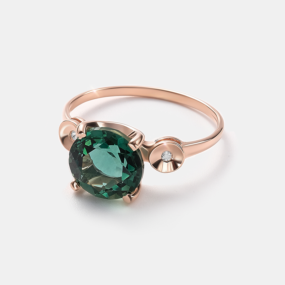 Серебряное кольцо с празиолитом